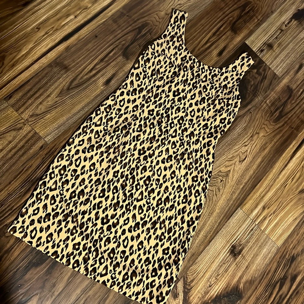 Leopard print sexy trendy dress, size 8
